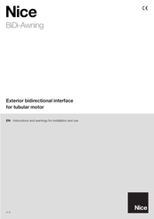Nice BiDi-Awning Instructions And Warnings For Installation And Use