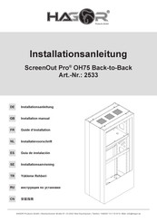 HAGOR ScreenOut Pro OH75 Back-to-Back Installation Manual