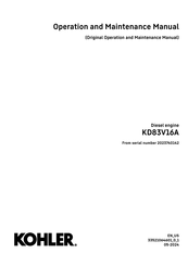Kohler KD83V16A Operation And Maintenance Manual
