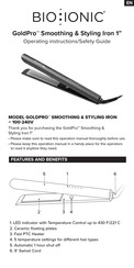 BIO IONIC GoldPro Smoothing & Styling Iron 1 Operating Instructions  & Safety Manual