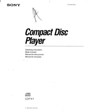 Sony CDP-K1 Operating Instructions Manual