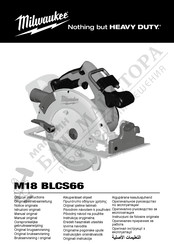 Milwaukee M18 BLCS66-0 Series Original Instructions Manual