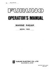 Furuno 1800 Operator's Manual