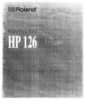 Roland HP 126 Manual