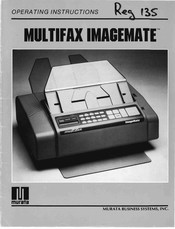 Murata MULTIFAX IMAGEMATE Operating Instructions Manual