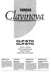 Yamaha Clavinova CLP-570 Owner's Manual