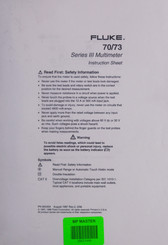 Fluke III 70 Series Instruction Sheet