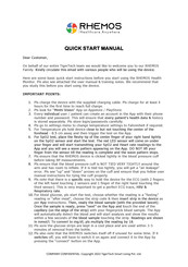 TigerTech RHEMOS Health Monitor Quick Start Manual