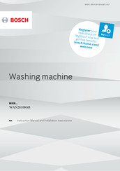 Bosch WAN28108GB Instruction Manual And Installation Instructions