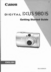 Canon Digital IXUS 980 IS Getting Started Manual