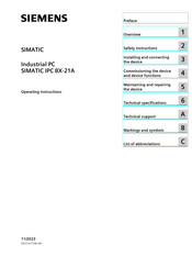 Siemens SIMATIC IPC BX-21A Operating Instructions Manual