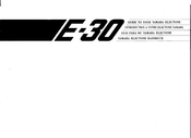 Yamaha Electone E-30 Manual