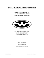 WATSON INDUSTRIES DMS-E604 Owner's Manual