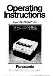 Panasonic KX-P1124 Operating Instructions Manual