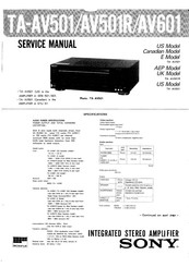 Sony TA-AV601 Service Manual