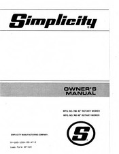 Simplicity 740 Owner's Manual