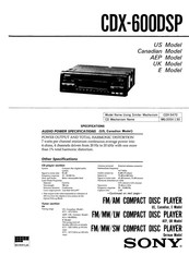 Sony CDX-600DSP Instruction Manual