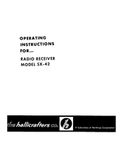 Hallicrafters SX-42 Operating Instructions Manual