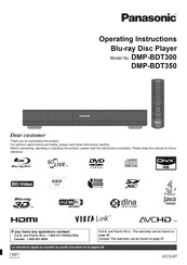 Panasonic DMP-BDT300 Operating Instructions Manual