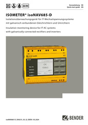 Bender ISOMETER isoNAV685-D Quick Start Manual