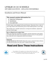 Unique UGP 24 Installation And Owner's Manual