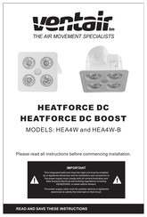 Ventair HEA4W-B Installation Instructions Manual