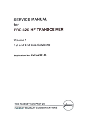 Plessey PRC 420 Service Manual