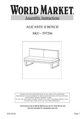 World Market ALICANTE II 597206 Assembly Instructions Manual