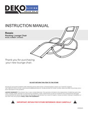 DEKO LIVING Rossio COP20202 Instruction Manual