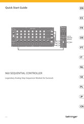 Behringer 960 SEQUENTIAL CONTROLLER Quick Start Manual
