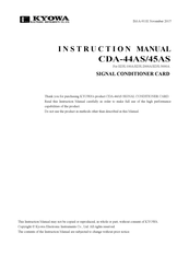 KYOWA CDA-45AS Instruction Manual