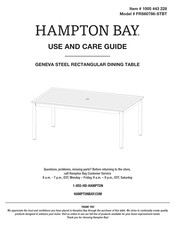 HAMPTON BAY GENEVA FRS60786-STBT Use And Care Manual