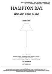 HAMPTON BAY HD8525B1 Use And Care Manual
