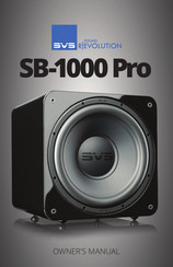 Svs SB-1000 Pro User Manual