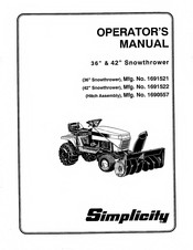 Simplicity 1690557 Operator's Manual
