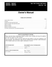 CAC / BDP 40GVQ Owner's Manual