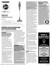 Hoover EMERGE BH53600 User Manual