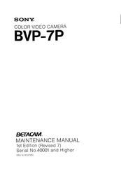 Sony BATACAM BVP-7 Maintenance Manual