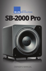 Svs SB-2000 Pro User Manual