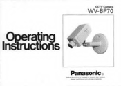 Panasonic WVBP70 - CCTV CAMERA Operating Instructions Manual