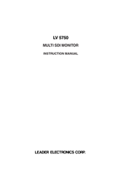 Leader Electronics Corp. LV 5750 Instruction Manual