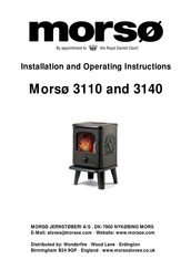 Morso 3110 Installation And Operating Instructions Manual