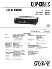 Sony CDP-C69ES Service Manual