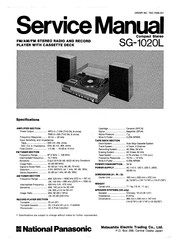 National Panasonic SG-1020L Service Manual