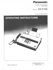 Panasonic KX-F195 Operating Instructions Manual