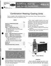 Carrier KH030300BE Installation, Start-Up And Service Instructions Manual