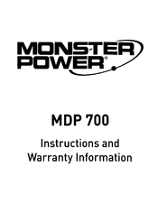 Monster Power MDP 700 Instructions And Warranty Information