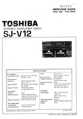 Toshiba SJ-V12 Service Data