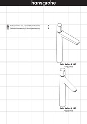 Hans Grohe Talis Select S 190 72045003 Instructions For Use/Assembly Instructions