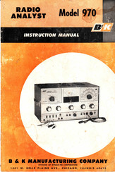B&K Radio Analyst 970 Instruction Manual